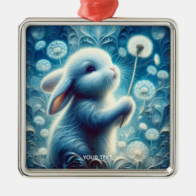 Fantasy Cute Rabbit Bunny Flower Metal Tree Decoration (Front)