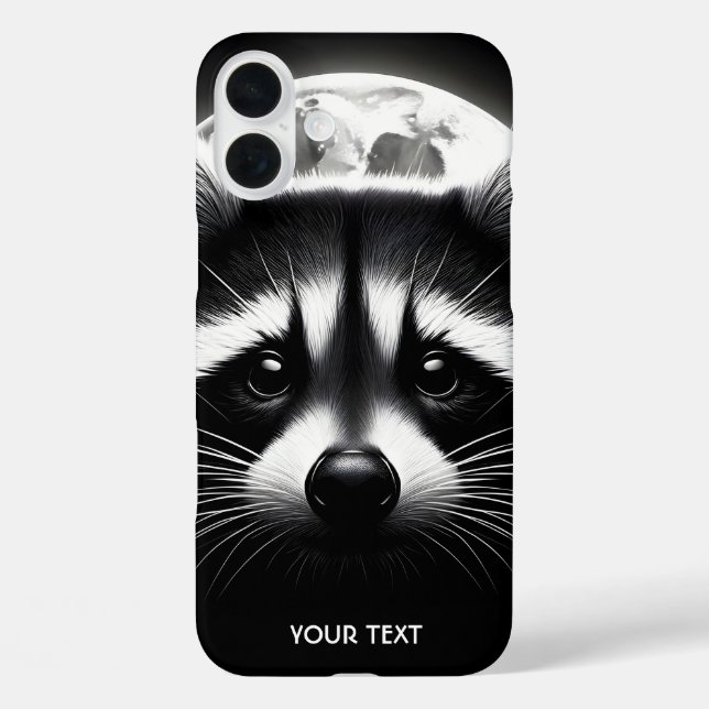Fantasy Cute Racoon Face Moon Case-Mate iPhone Case (Back)
