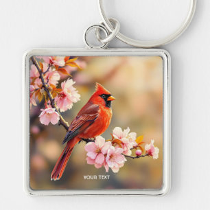 Fantasy Cute Red Bird Cherry Key Ring