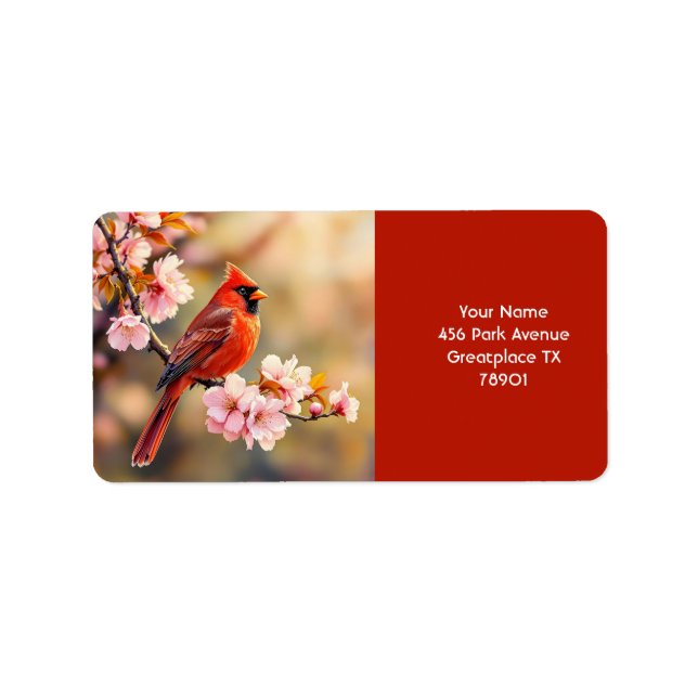 Fantasy Cute Red Bird Cherry Label (Front)