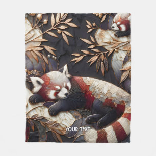 Fantasy Cute Red Panda Art Fleece Blanket