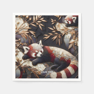 Fantasy Cute Red Panda Art Napkin