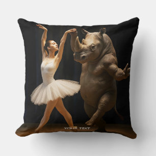 Fantasy Cute Rhino Dancer Ballerina Cushion