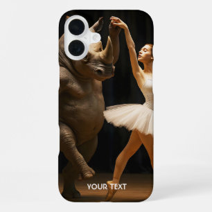 Fantasy Cute Rhino Dancer Ballerina iPhone 16 Plus Case