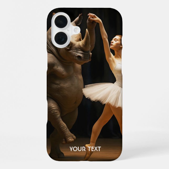 Fantasy Cute Rhino Dancer Ballerina iPhone Case (Back)