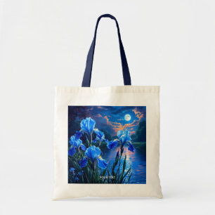 Fantasy Cute River Blue Irises Tote Bag