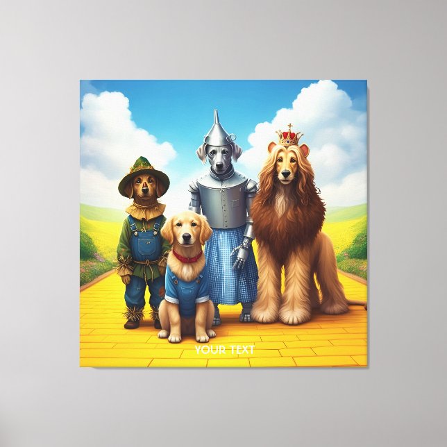 Fantasy Cute Road Four Friends Canvas Print (Front)