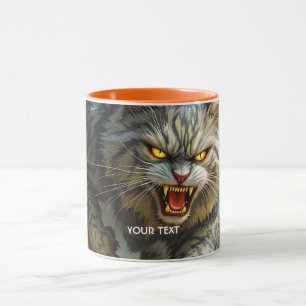 Fantasy Cute Rocks Angry Cat Mug