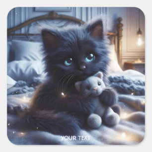 Fantasy Cute Room Kitten Toy Square Sticker