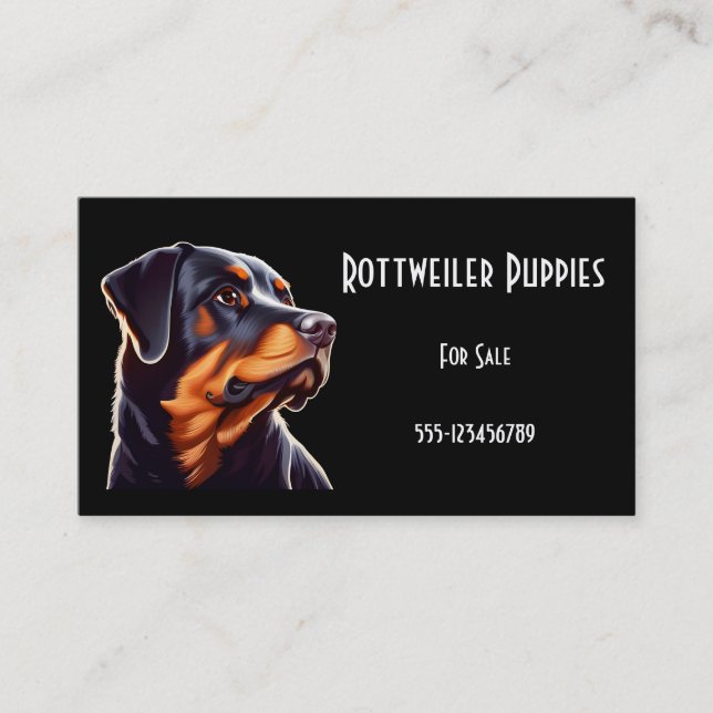 Fantasy Cute Rottweiler, Fantasy Vintage Fantasy Business Card (Front)