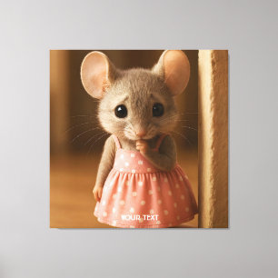 Fantasy Cute Sad Little Mouse Canvas Print