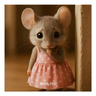 Fantasy Cute Sad Little Mouse  Poster