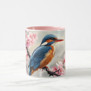 Fantasy Cute Sakura Bird Blue Mug