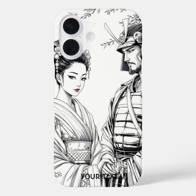 Fantasy Cute Samurai Geisha Pencil Case-Mate iPhone Case (Back)