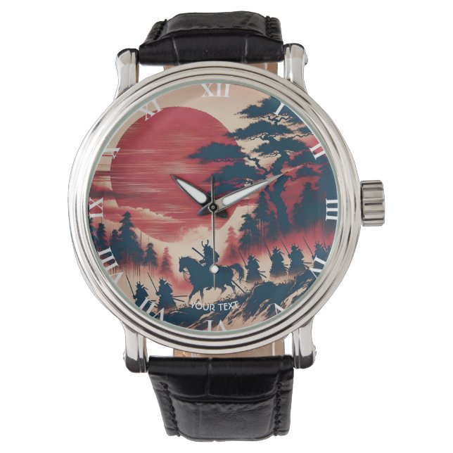 Fantasy Cute Samurai Sun Rising Watch (Front)