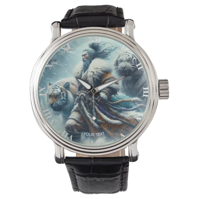 Fantasy Cute Samurai Winter Tigers Watch (Front)