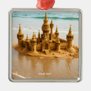 Fantasy Cute Sand Castle Beach Metal Tree Decoration
