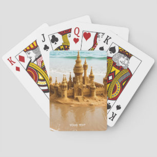 Fantasy Cute Sand Castle Beach Playing Cards