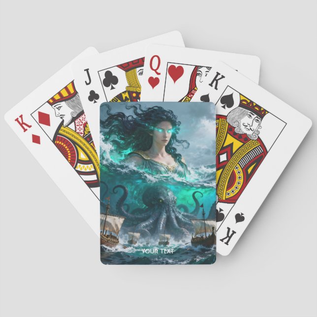 Fantasy Cute Sea Ancient Creature Playing Cards (Back)