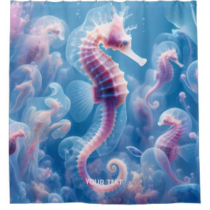 Fantasy Cute Sea Seahorse Plants Shower Curtain