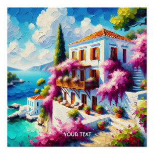 Fantasy Cute Sea Villa House Poster