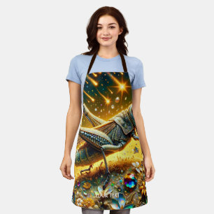 Fantasy Cute Sequin Grasshopper Stars Apron