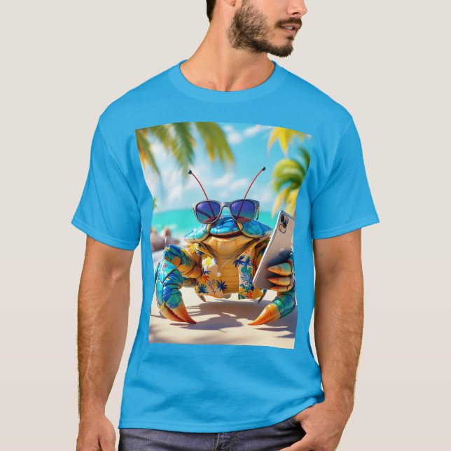 Fantasy Cute Shell Crab Beach T-Shirt (Front)