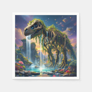Fantasy Cute Skeleton Dinosaur Garden Napkin
