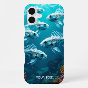 Fantasy Cute Skeleton Fish School iPhone 16 Plus Case