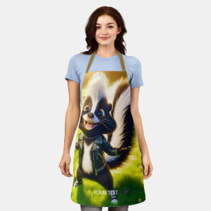 Fantasy Cute Skunk Punk Style Apron