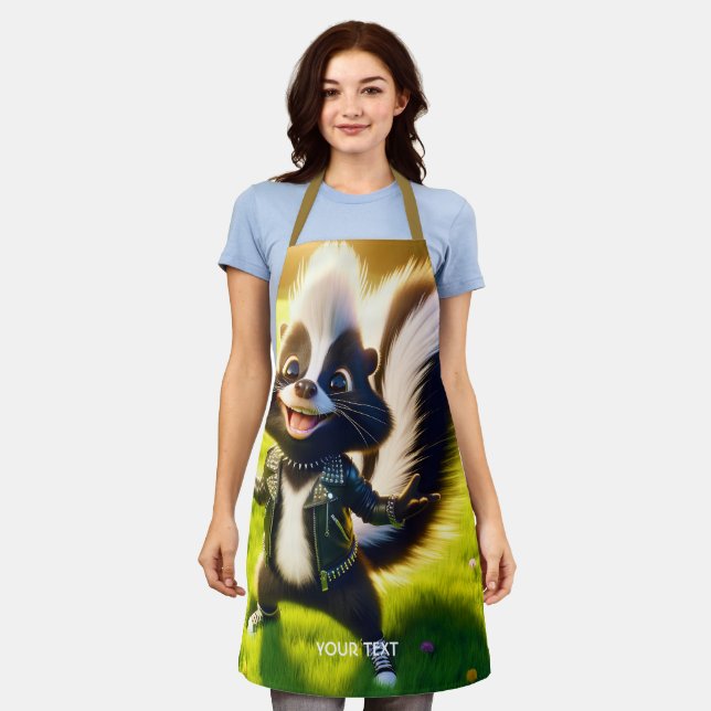 Fantasy Cute Skunk Punk Style Apron (Worn)