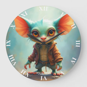 Fantasy Cute Small Adorable Creature Large Clock