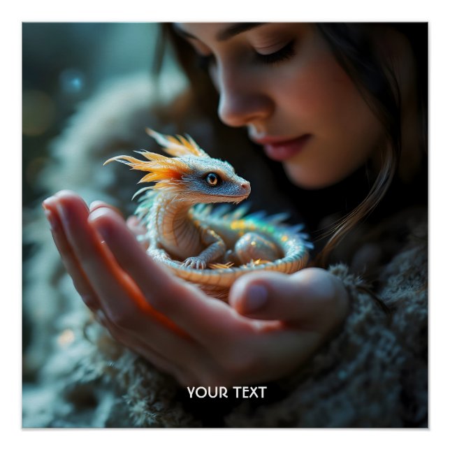 Fantasy Cute Small Baby Dragon Poster (Front)