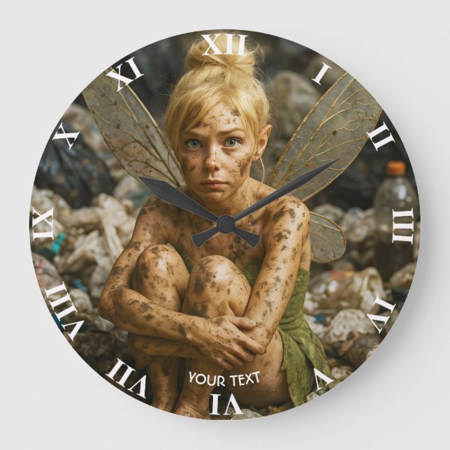 Fantasy Cute Small Dirty Creature Large Clock (Front)