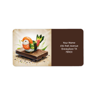 Fantasy Cute Small Sushi Bird Label