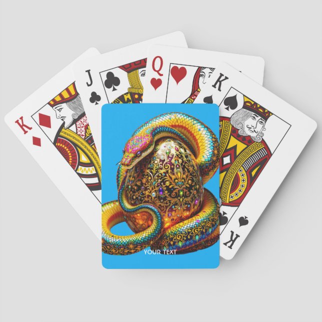 Fantasy Cute Snake Egg Vibrant Playing Cards (Back)