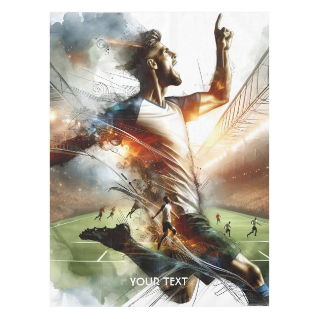 Fantasy Cute Soccer Player Stadium Tablecloth (Front)