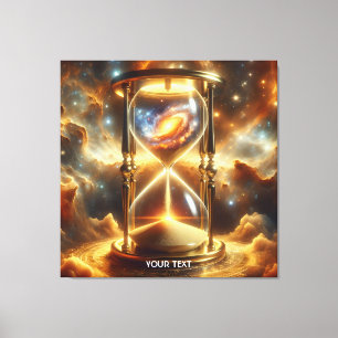 Fantasy Cute Space Glass Clock Canvas Print