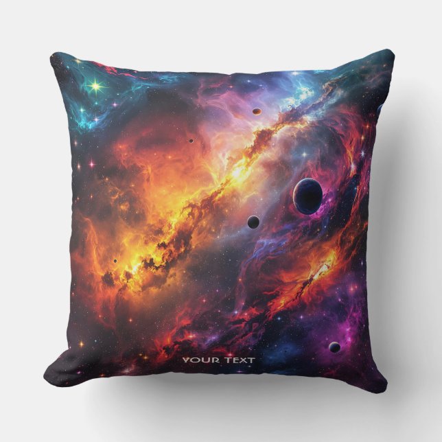 Fantasy Cute Space Scenes Collage Cushion (Front)