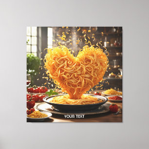 Fantasy Cute Spaghetti Heart Plate Canvas Print
