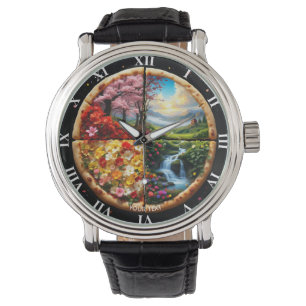 Fantasy Cute Spring Delicate Pizza Watch