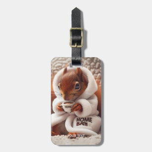 Fantasy Cute Squirrel Coffee Cup  Luggage Tag