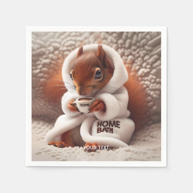 Fantasy Cute Squirrel Coffee Cup  Napkin (Front)