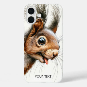 Fantasy Cute Squirrel Watercolor Tongue iPhone 16 Plus Case