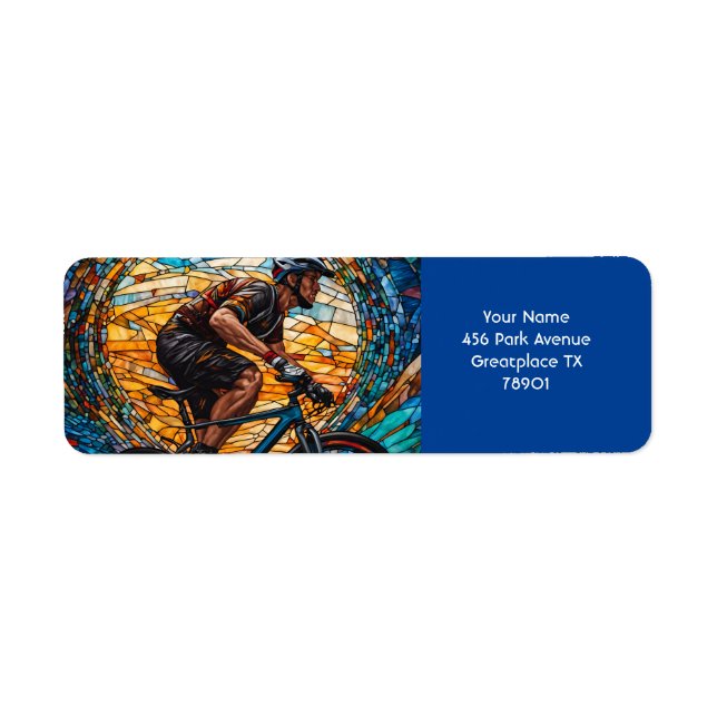Fantasy Cute Stained Glass Bicycle Rider (Front)