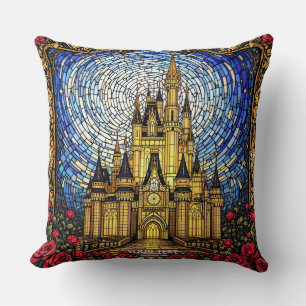 Fantasy Cute Stained Glass Castle Cushion