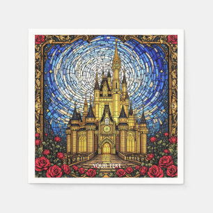 Fantasy Cute Stained Glass Castle Napkin