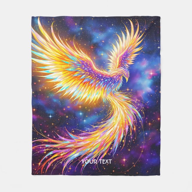 Fantasy Cute Starlight Phoenix Space Fleece Blanket (Front)
