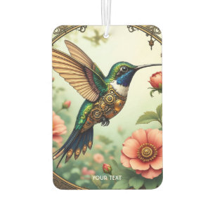 Fantasy Cute Steampunk Bird Flowers Car Air Freshener