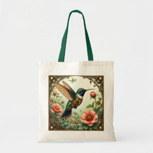 Fantasy Cute Steampunk Bird Flowers Tote Bag